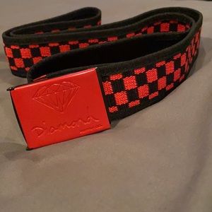 New: Red & Black checkered Diamond Supply belt